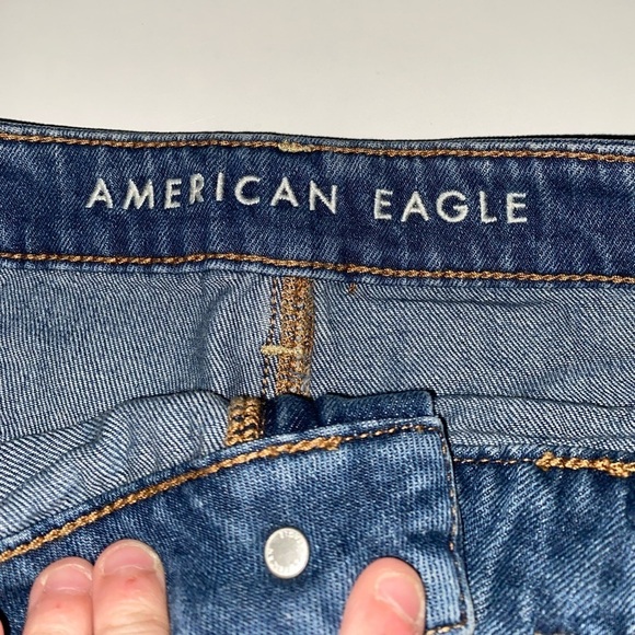 American Eagle Hi Rise Festival Mini Skirt Denim with Cargo Pockets Medium Wash - Picture 3 of 8